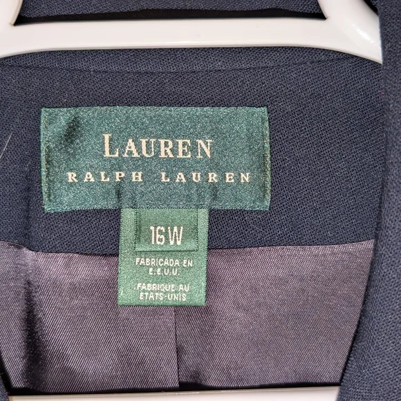 Lauren Ralph Lauren Navy Blazer Royal Crest Blazer Sz 16 - Picture 3 of 12